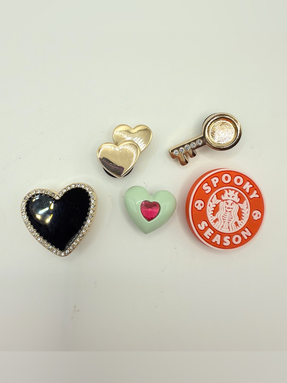 CROCS Jibbitz Charms Lot - Black, Gold, Mint, Pink, Orange
